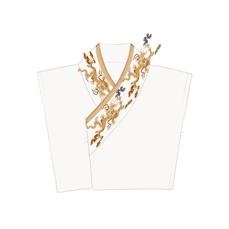 [Ling Ze 灵泽] Ming Dynasty | Round-neck Robe | Gold-thread Embroidery | Unisex