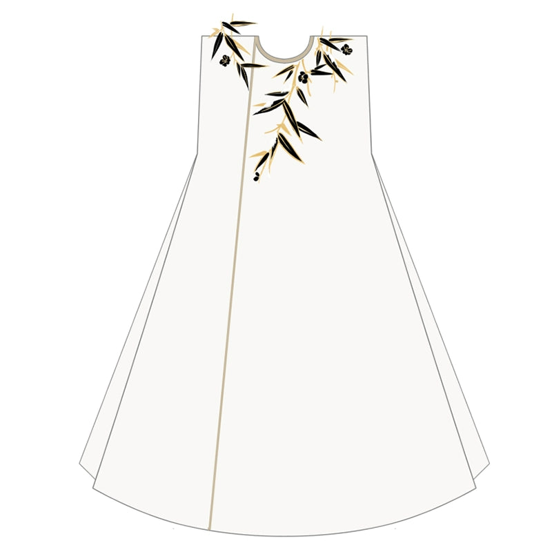 [Tian Guang 天光] Tang Dynasty | Round-neck Robe with Vest | Embroidered | Unisex