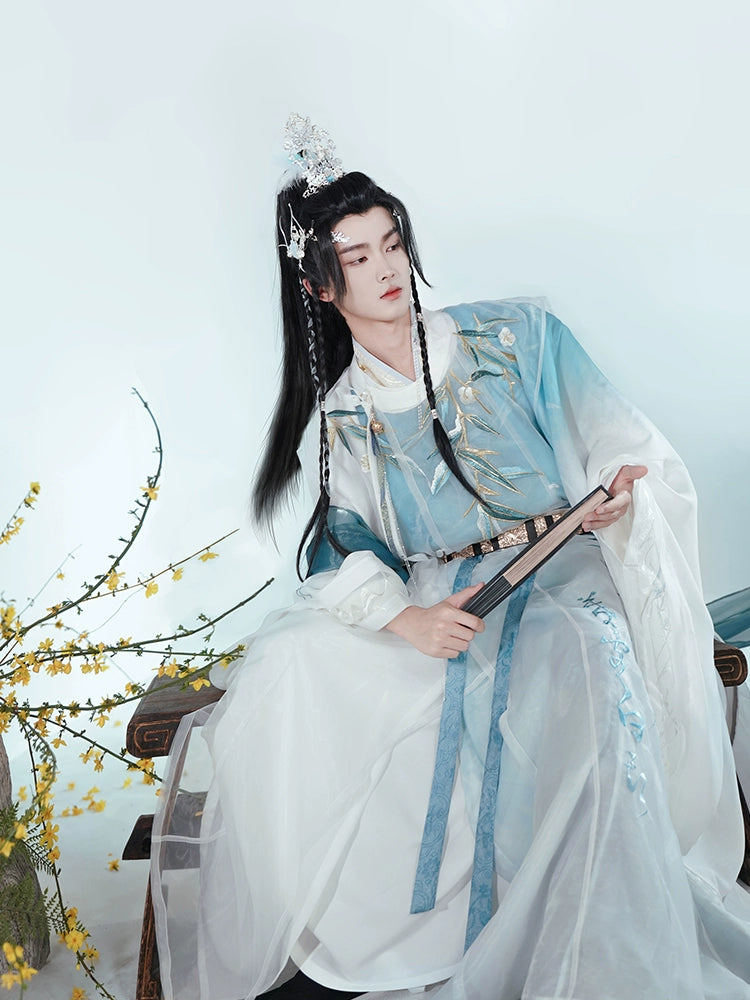 [Bai Yu Jing 白玉京] Ming Dynasty | Round-neck Robe | Vest | Detailed Embroidery | Wide Sleeves | Unisex